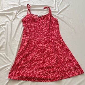 BP Red Dress with White Floral Design